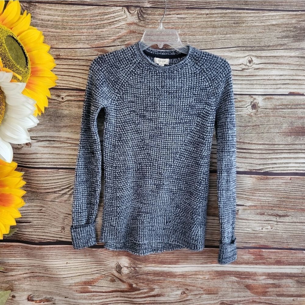 "Style & Co" Woman's Pullover Knitted Sweater Size: PS marbled blues NWT